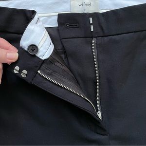 Aritiza Wilfred Nadine Black Straight Leg Wool Blend Zipper Dress Pants Size 8